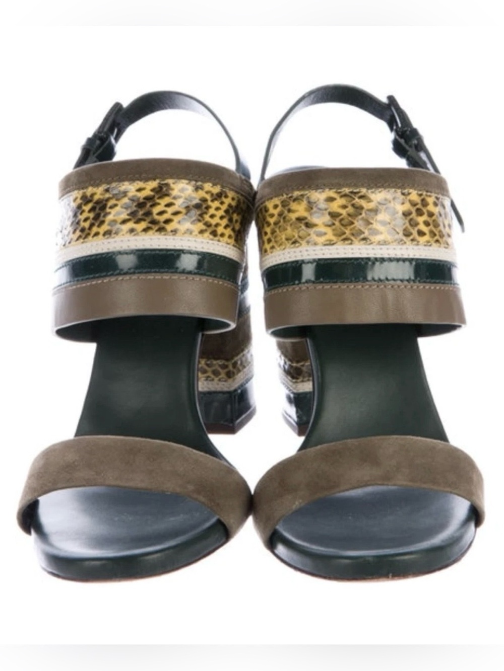 TORY BURCH Edina Heeled Sandal in
Green - Size 8.5